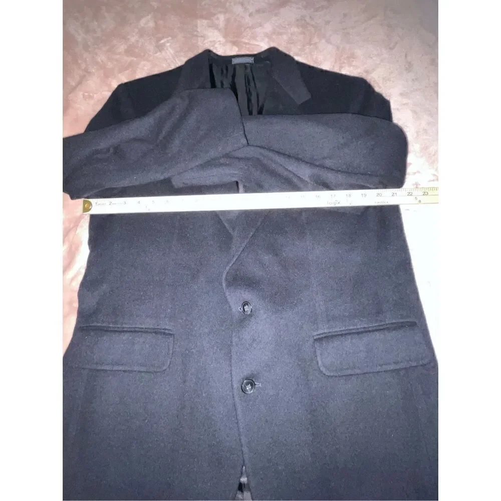 Men’s Black Wool Blend Camel Hair Sports Coat Size 44